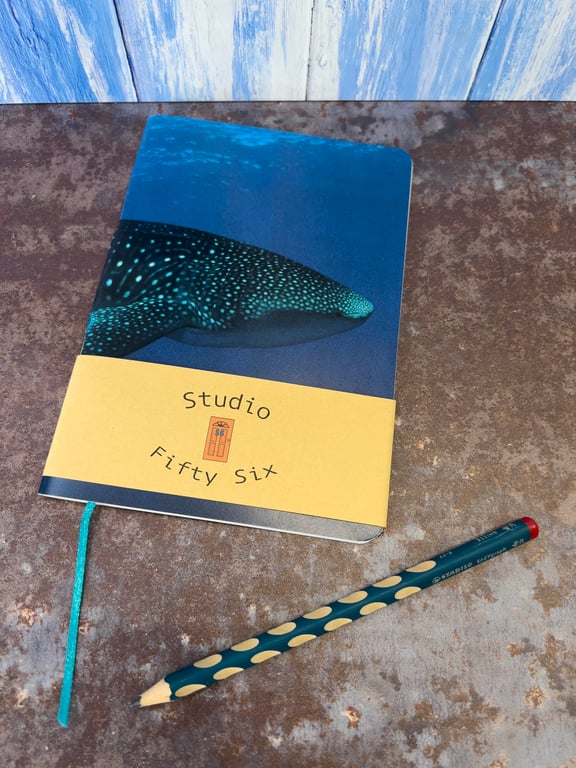 Notebook, Marine themed, A5 (ish), made from up-cycled and recycled materials.