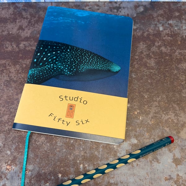 Notebook, Marine themed, A5 (ish), made from up-cycled and recycled materials.