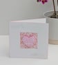 Handmade birthday card with detachable clay heart keepsake fridge magnet 