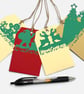 Handmade Christmas Gift Tags, Slide In Message Tags, Red Set of 4 - Image 2
