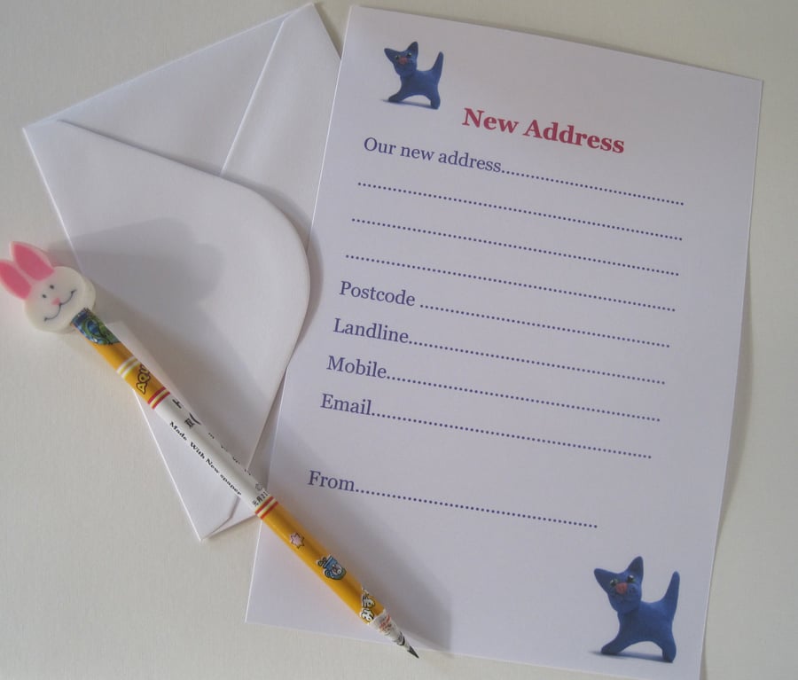 Cat New Address paper JUST ONE LEFT