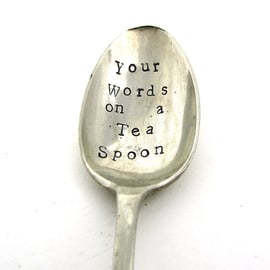 Personalised Tea Spoon, Handstamped Vintage Teaspoon