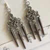 Stainless Steel Byzantine Spike Chandelier Chainmaille Earrings Gothic