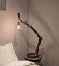 Handmade rustic wooden freestanding lamp