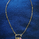 Gold carabiner charm necklace