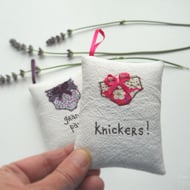 freehand embroidered lavender bag sachet hanging decoration 