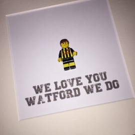 WATFORD FC - Framed custom Lego minifigure - football - footballer
