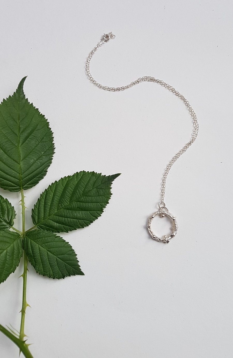 Molten Silver Circle Bobble Pendant