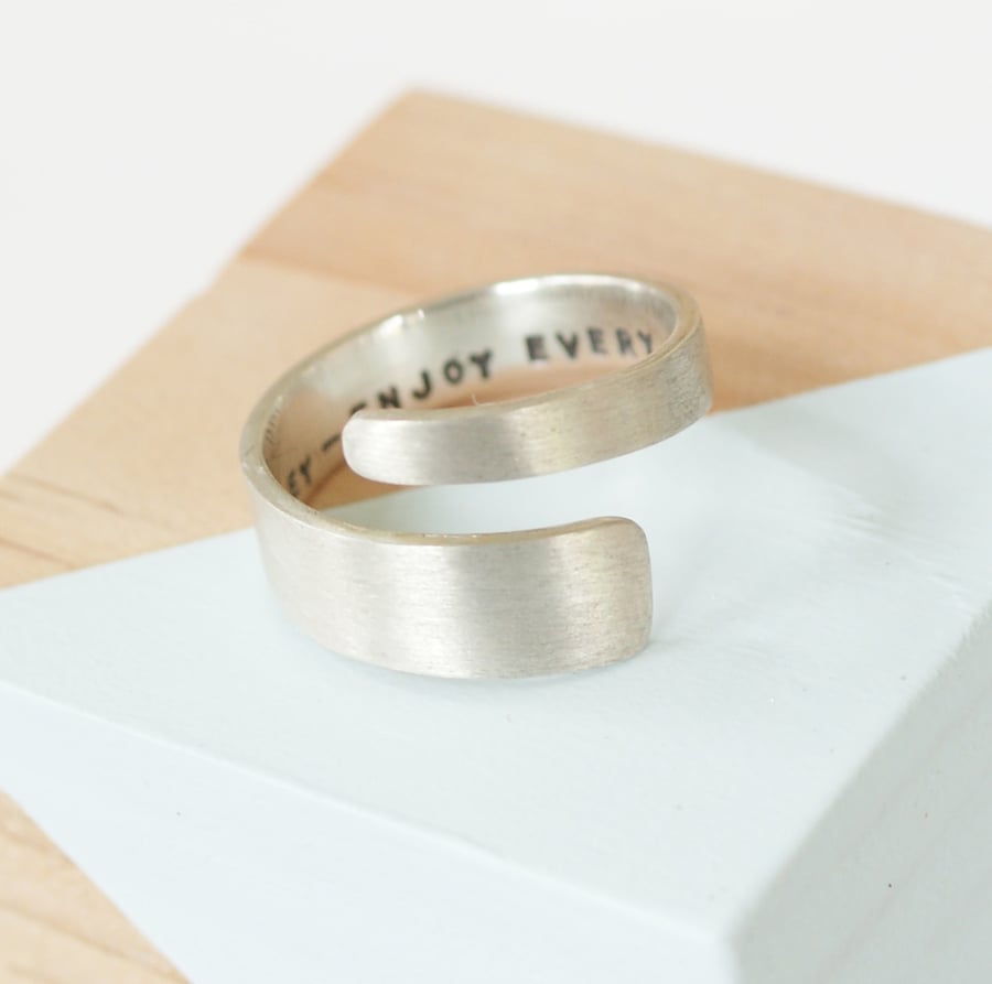Personalised Silver Twister Ring