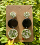Beautiful Black and Floral Drop Earrings