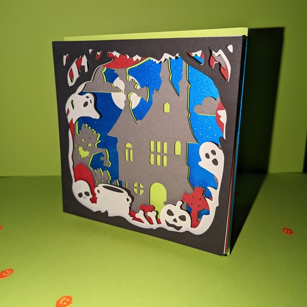 Haunted House Halloween Card