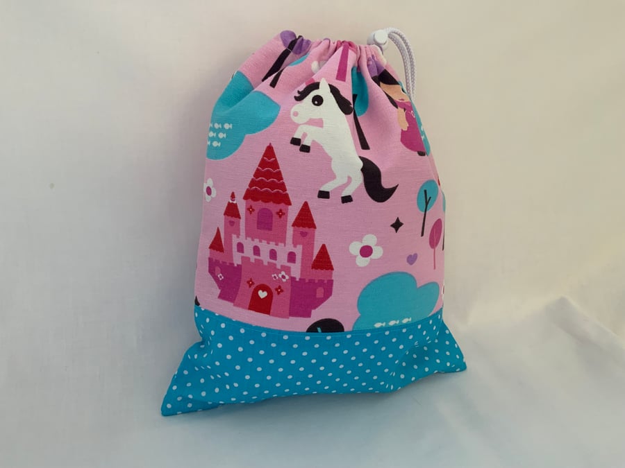 Drawstring Unicorn Wash Bag, Toiletry Bag, Waterproof lining, Kids Wash bag