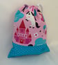 Drawstring Unicorn Wash Bag, Toiletry Bag, Waterproof lining, Kids Wash bag