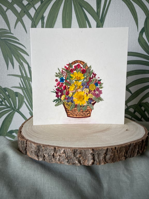 Pressed flower card