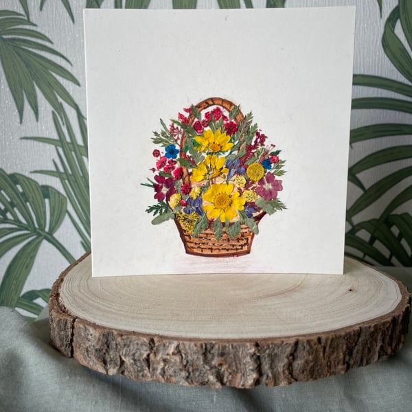 Pressed flower card