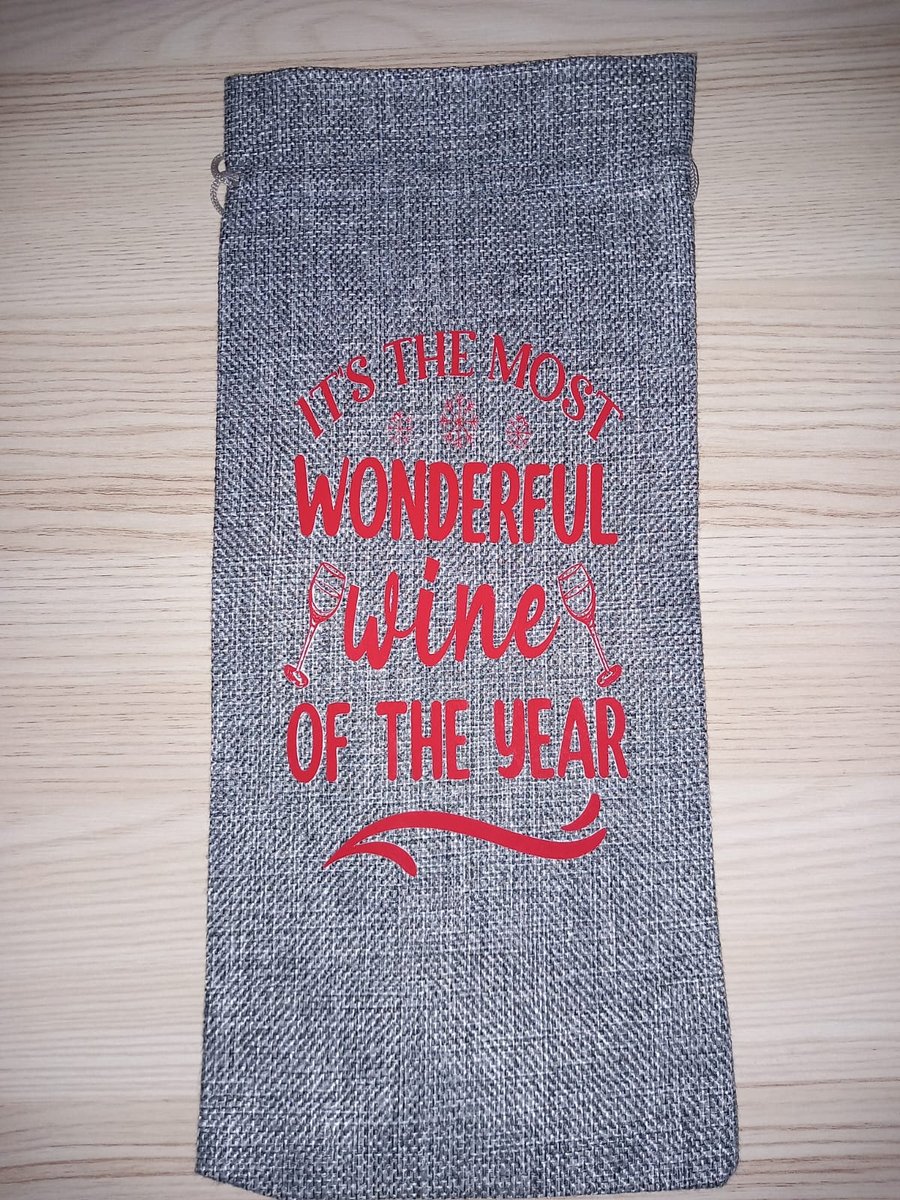 Christmas Wine Bottle Bag It's The Most Wonderful Wine Of The Year Gift Bag 