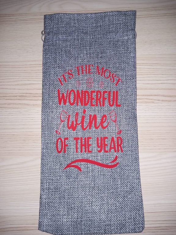 Christmas Wine Bottle Bag It's The Most Wonderful Wine Of The Year Gift Bag 