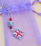 Silver Plated Union Jack and Crystal Key Ring, End of Term Gift, Thank you Gift - Image 4