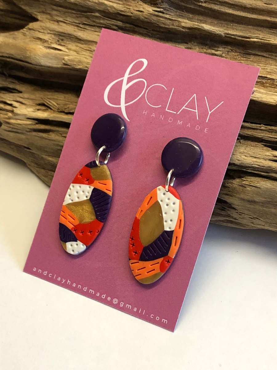 Bold & Colourful Oval Earrings