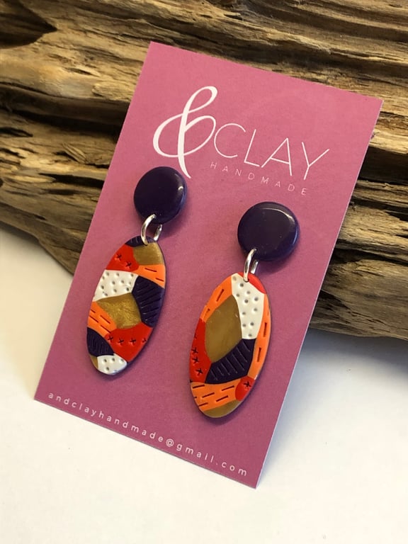 Bold & Colourful Oval Earrings