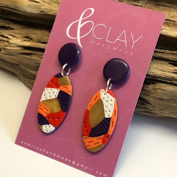 Bold & Colourful Oval Earrings