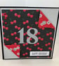 Square red cherry 18th Birthday card - Image 3