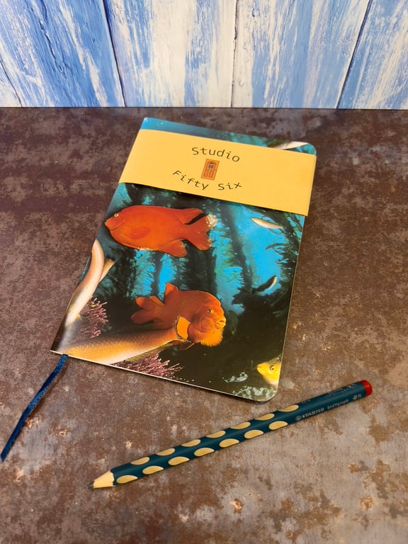 Notebook, Marine themed, A5 (ish), made from up-cycled and recycled materials.