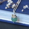 Aventurine and silver butterfly necklace