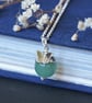 Aventurine and silver butterfly necklace, gemstone necklace, birthday gift idea - Image 1