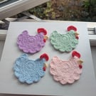 Crochet Chicken Coasters - Perfect Pastels 