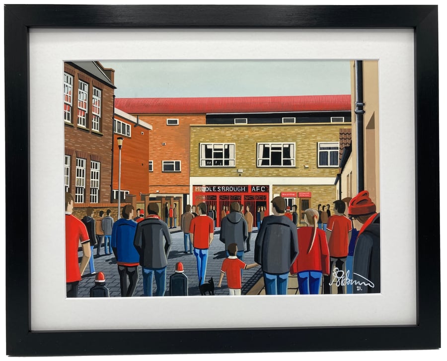 Middlesbrough, Ayresome Park. Framed, Football Art Print. 20" x 16" Frame Size