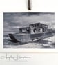 Fine Art Monochrome Photograph - Marooned Houseboat Blakeney Norfolk