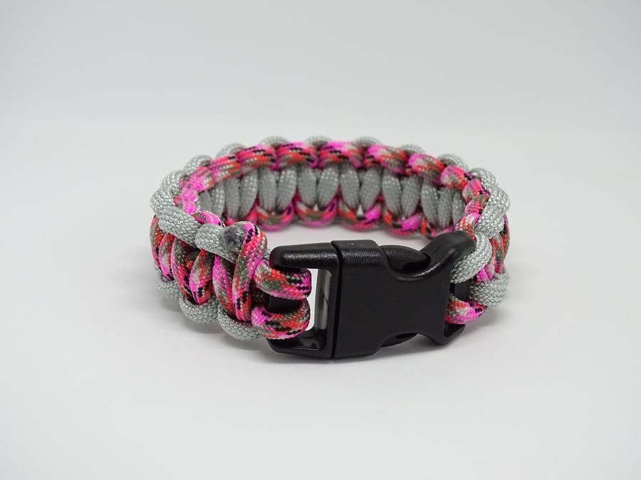 Pink & Grey Paracord Bracelet 
