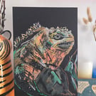 Iggy the marine Iguana on A4 paper 