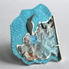 Abstract art brooch - penguin