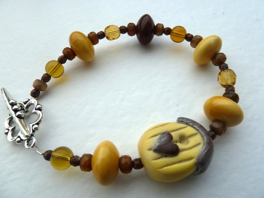 SALE yellow bird house bracelet