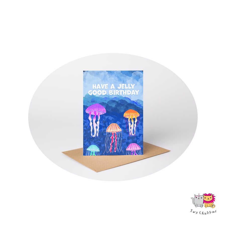 Image of Jellyfish Birthday Card, A6 Birthday Card, Cute Animal Birthday Card
