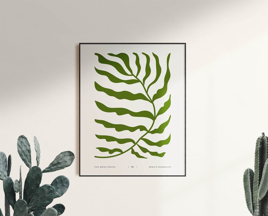 Green Plant Leaf Print