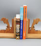 Wooden Dolphin Bookends - Oak - Image 1