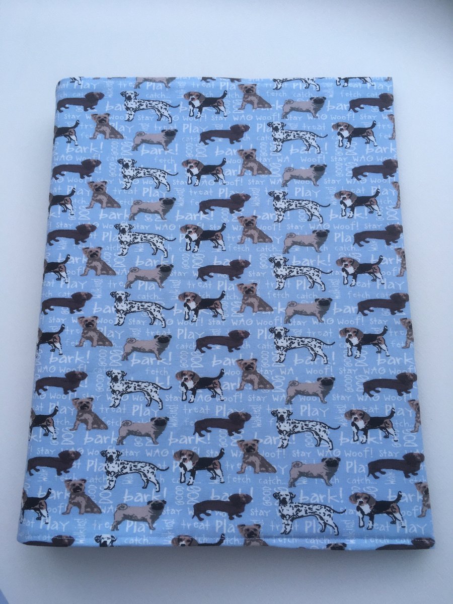 DOG RINGBINDER COVER, Fabric, Folder, Ringbinder, Animal Stationery, File, Pawcr