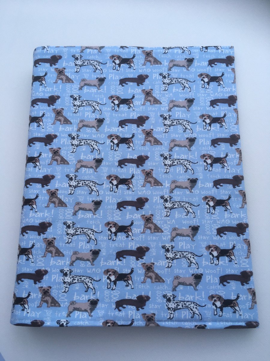 DOG RINGBINDER COVER Fabric Folder Ringbinder Animal Stationery File Pawcr