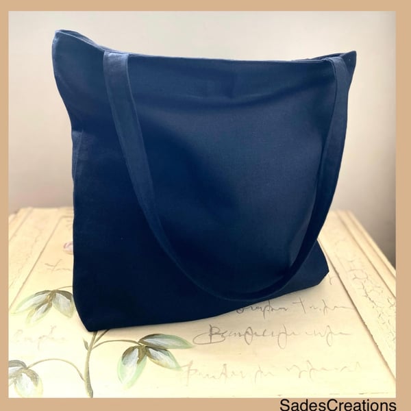 Canvas Tote Bag With Zip And Inside Pocket