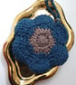 Crochet Flower Pouch - Bluish grey - Image 1