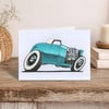 American Hot Rod Greeting Card - Detailed Hand Drawn Car Art - Blank Inside