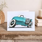 Hot Rod Greeting Card: Hand Drawn Classic Car Illustration (408)