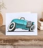 Hot Rod Greeting Card: Hand Drawn Classic Car Illustration (408)