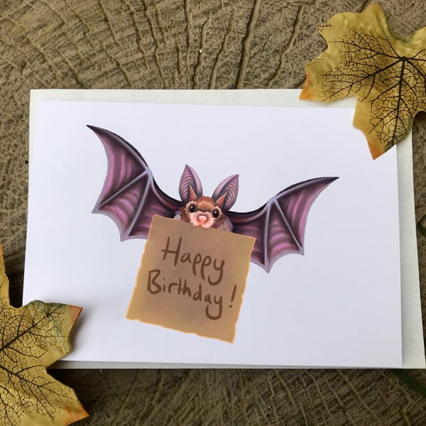 Happy Birthday Bat Greeting Card