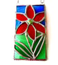 Flower Picture Stained Glass Suncatcher Art Red Yellow Orange Handmade Floral - Image 6