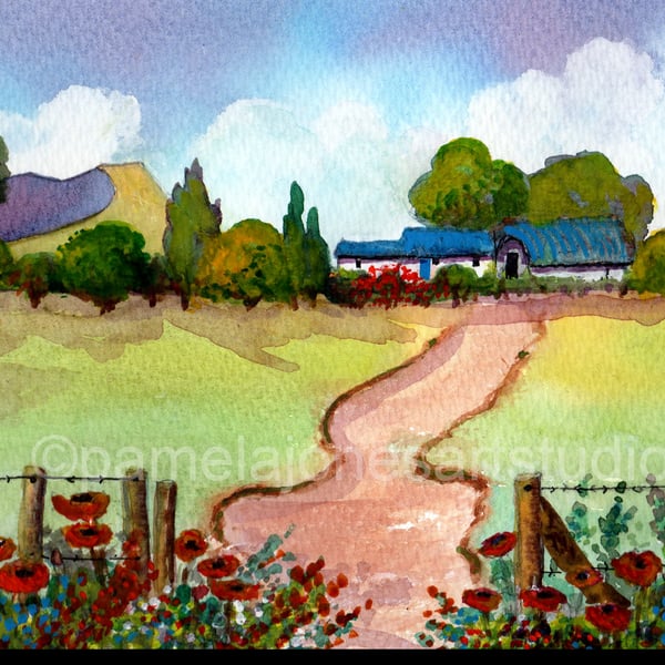 Cottage In The Brecon Beacons, S Wales, Original Watercolour in 14 x 11 '' Mount