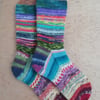 Socks, hand knitted, MULTICOLOURED, Medium, size 5-6